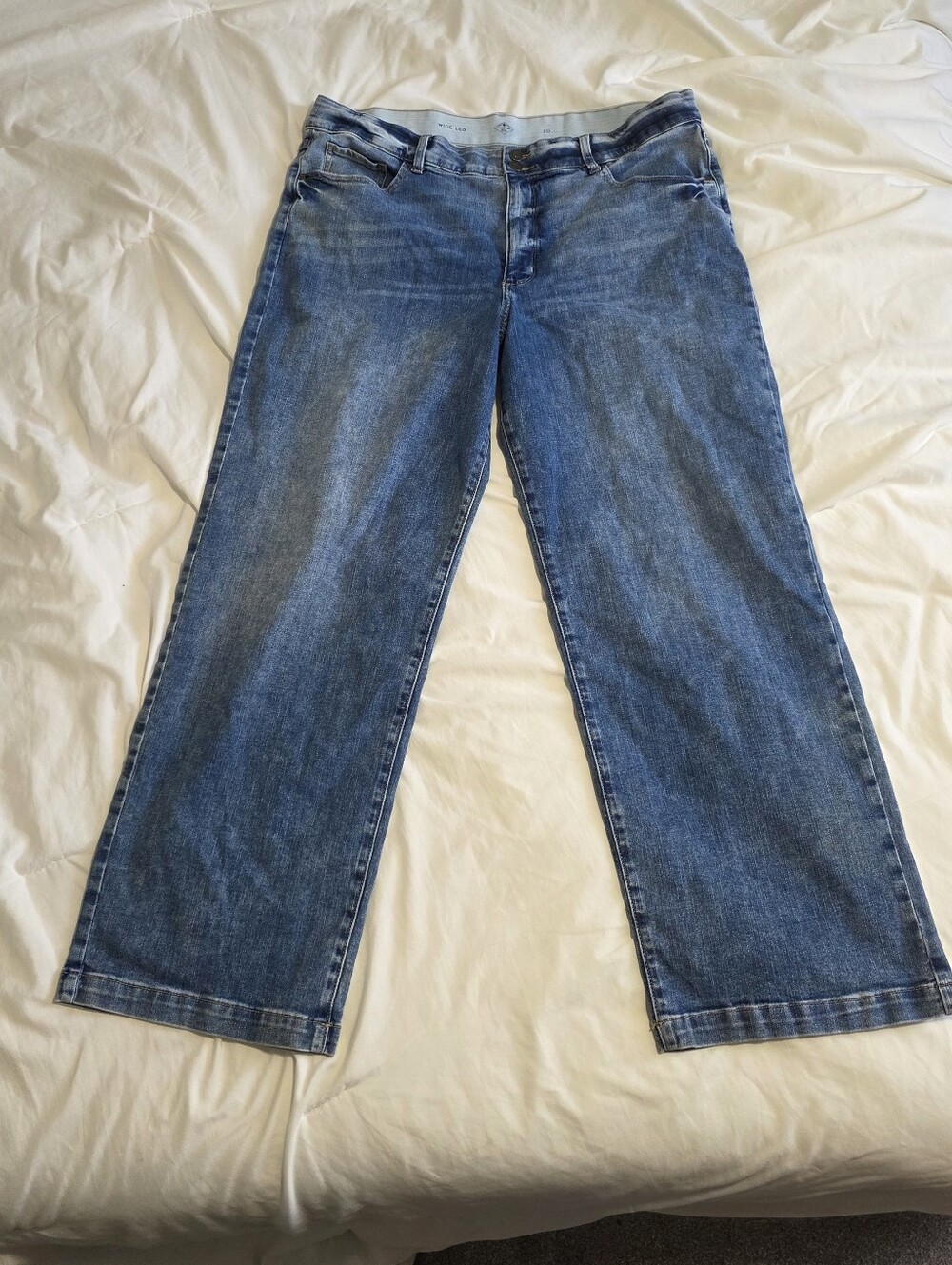 St. John's Bay Wide Leg Jeans in Medium Blue Wash